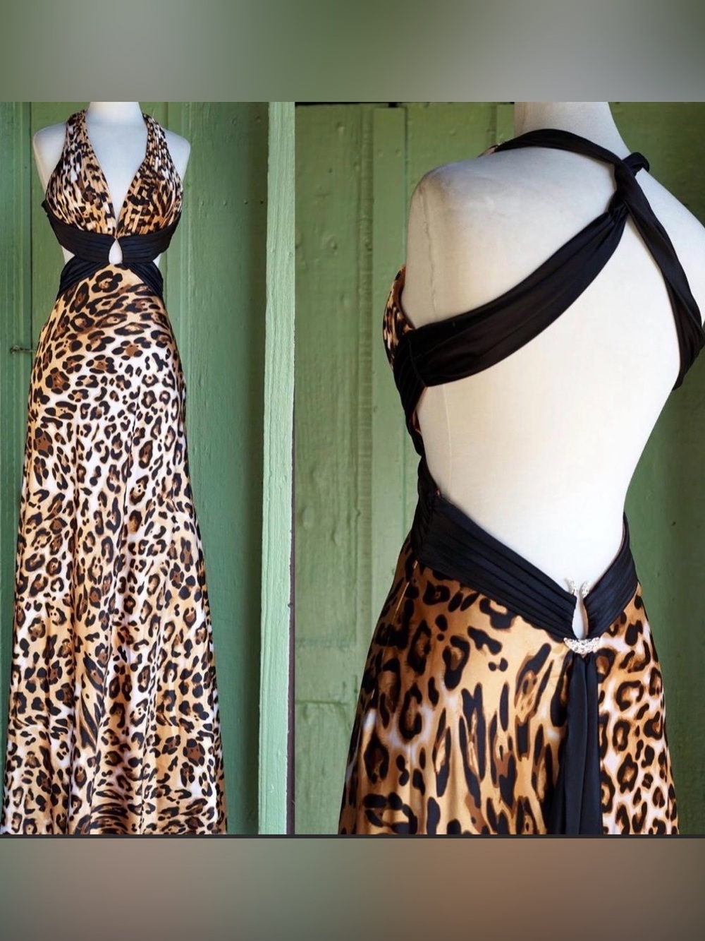 Vintage Cache Animal Print Formal Dress